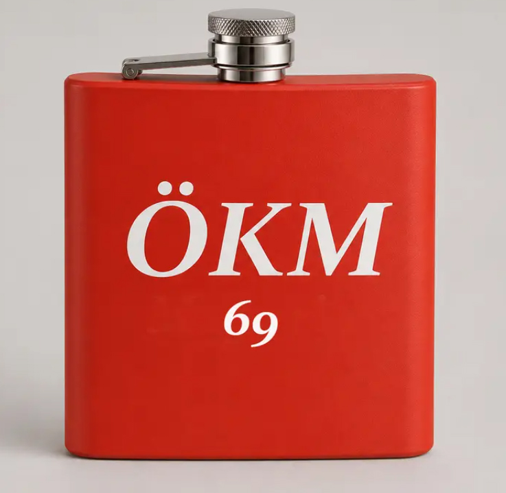 ÖKM69 Logo Flachmann rot - ÖKM Accessoires